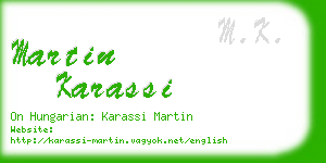 martin karassi business card